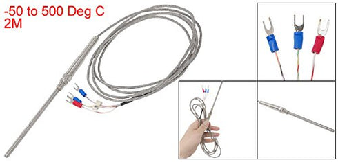uxcell Measuring Range -50 to 500 Deg C Temperature Sensor Probe PT100