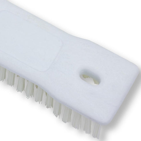 SPARTA Comfort Grip Scrub Brush, 8 Inch Hand Brush for Bathroom & Kitchen Cleaning, White