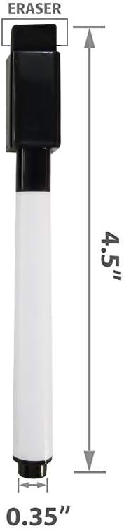 Fine tip Dry Erase Black Markers with Magnetic Cap and Eraser, Perfect for Dry Erase Boards and Whiteboards Pack of 10 by Flexible Magnets