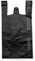 Platree (800 Count) 8" 4" 16", 14 (0.55 Small Black Plastic Embossed T-Shirt Bags, X X mic Mil), Retail Plastic, Bulk