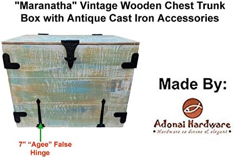 7" Dummy (4 Pack, Adonai Hardware "Agee Heavy Duty Antique Cast Iron Strap False or Faux or Hinge Front Matte Black)