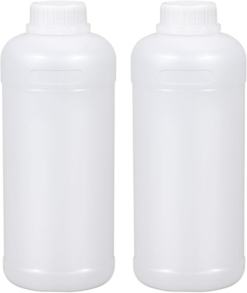 PE Plastic Food Grade Bottles - Wide Mouth Lab Reagent Container, Liquid/Solid Sample Storage (Translucent, 34oz)