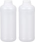 PE Plastic Food Grade Bottles - Wide Mouth Lab Reagent Container, Liquid/Solid Sample Storage (Translucent, 34oz)