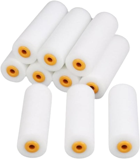 10 PCS 4 inch Foam Paint Roller Covers, Microfiber Naps for Home Repair Tools, Mini Rollers for Painting