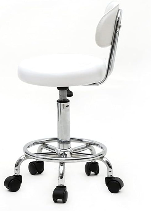 Volowoo Semi-PU Leather Nylon Stool,Multi-Purpose Adjustable Spa Bar Stool on Wheel for Work, Office, Desk, Salon