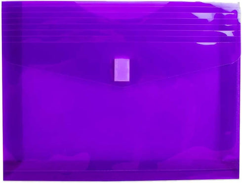 JAM PAPER Plastic Expansion Envelopes - 9 3/4 x 13 with 2 Inch Expansion, Assorted Colors, 6/Pack