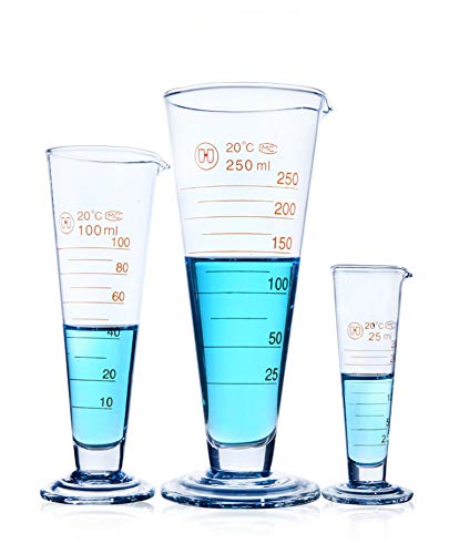 Professional Lab Graduated Measuring Cup, 500ml Wide Mouth Glass Conical Beaker, Heat Resistant Borosilicate