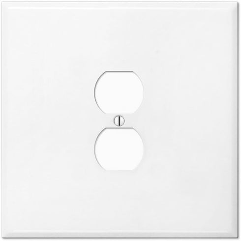 Oversized Jumbo Metal Outlet Cover: 2 Gang Electrical Outlet Cover Plate for Duplex Outlets