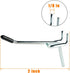 50-pack Pegboard Hooks, 2 Inch L Shape Galvanized Metal, Rubber Tipped, Suitable for 1/4 and 1/8 Pegboard, Silver