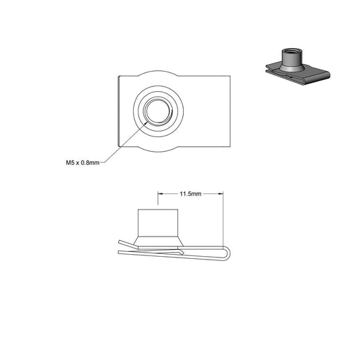 M5 Stainless Steel U -Style Clip-On Nut,U-Type Fasteners (Pack of 30)