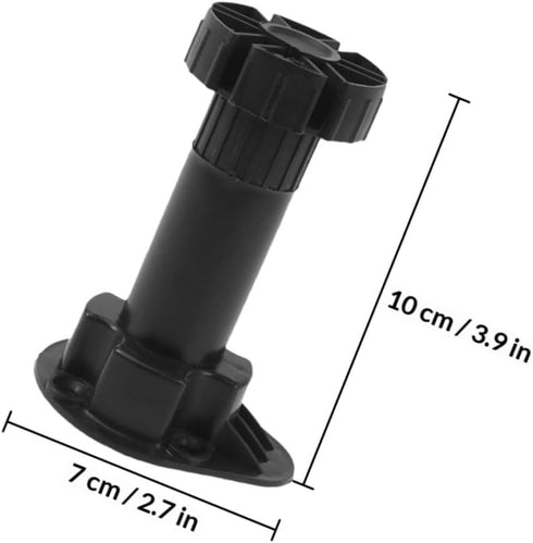 4pcs Cabilock Adjustable Sofa Legs Black Thickened Plastic Furniture Support Feet Cabinet Legs for Tv Stand Bathroom