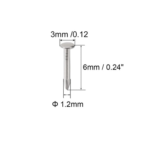uxcell Small Tiny Hardware Nails, Carbon Steel 1.2X6mm for DIY Decorative Wooden Boxes, 800pcs