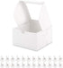 25 White Bakery Boxes with Window, 5x5x3.5 Inches, Dessert Boxes for Small Bakery, Cookies, Pastry, Party Favors