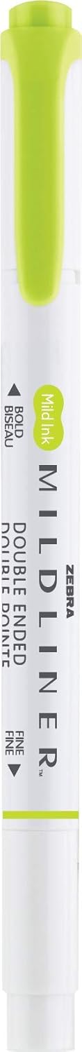 Zebra Pen Mildliner Double-Ended Highlighter Marker Set, 12-Pack, Broad and Fine Point Tips, Mild Citrus Green Ink