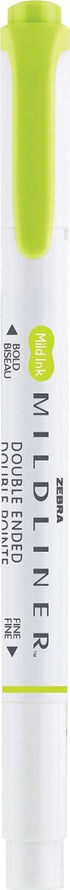Zebra Pen Mildliner Double-Ended Highlighter Marker Set, 12-Pack, Broad and Fine Point Tips, Mild Citrus Green Ink