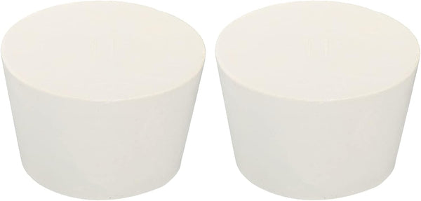 MECCANIXITY Rubber Tapered Plug, 45mm to 56mm Solid Test Tubes Bungs Stopper, White, 2 Pieces