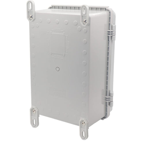 Zulkit Junction Box, IP67 Waterproof Electrical Box with Hinged Cover, Stainless Steel Buckle, Grey Plastic Enclosure