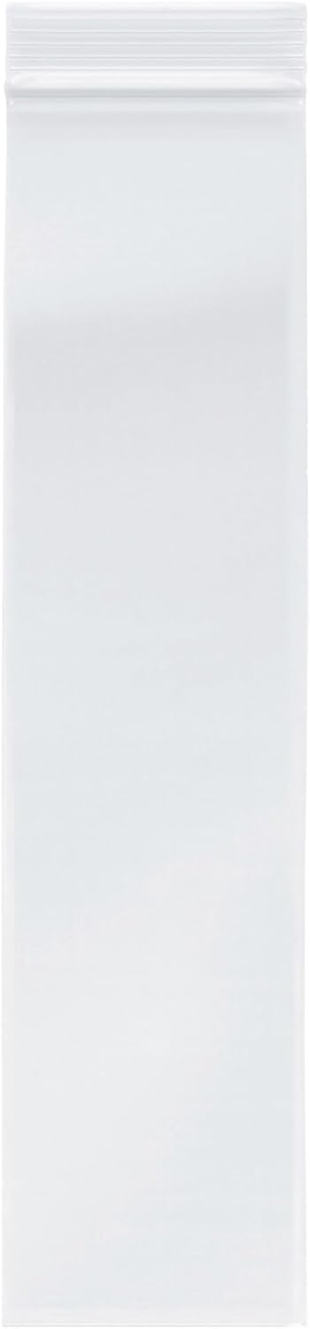 Plymor 2 Mil Zipper Reclosable Plastic Bags, 3" x 12" (Pack of 100)