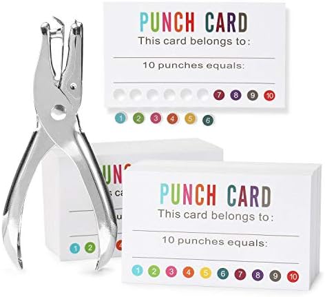 ONEDONE Punch Cards (Pack of 200) - Reward Cards for Classroom Behavior Incentives, Kids, Teachers, Business Loyalty