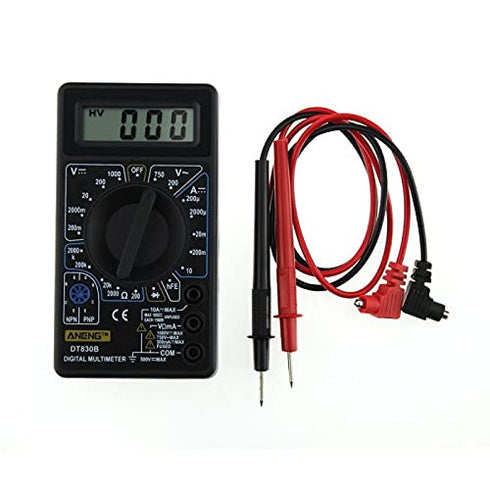 Multimeter, DT-830B Amp Volt Ohm Tester, Portable LCD Digital Ohmmeter, Electricians Tools (Black)