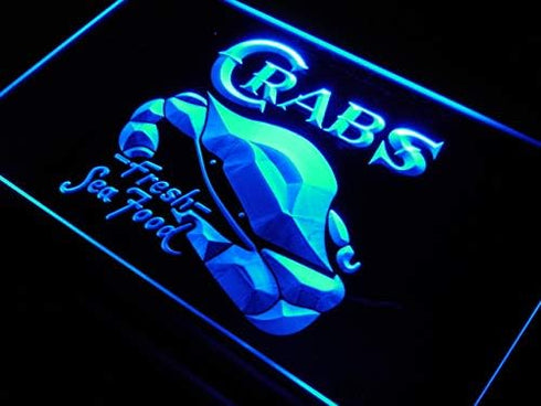 ADVPRO Crabs Fresh Seafood Restaurant LED Neon Sign Blue 12" x 8.5"