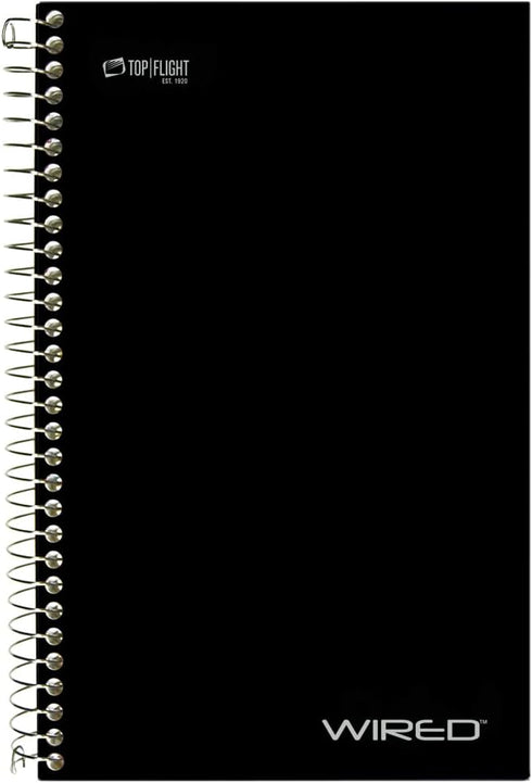 Top Flight Wired 3-Subject Notebook, 120 Sheets, Ideal for School and Work
