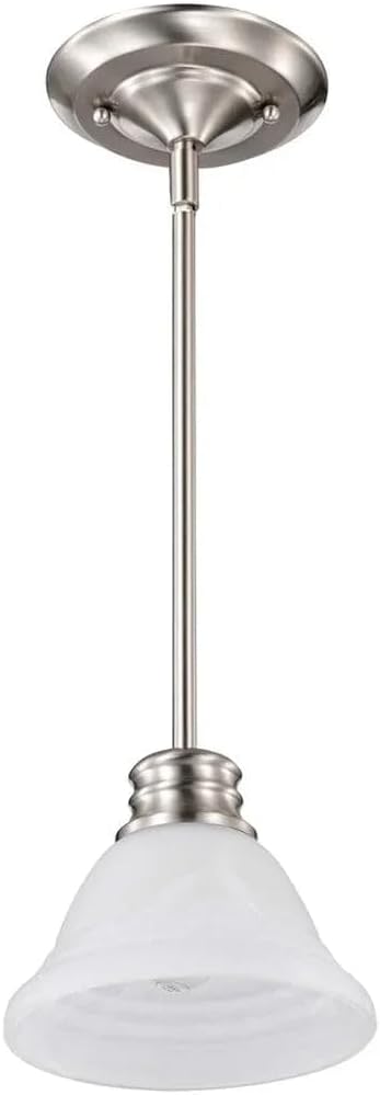 60/365 Nuvo Lighting Traditional One Light Mini Pendant from Empire Collection in Pwt, Nckl, B/S, Slvr. Finish