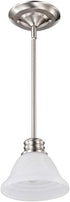 60/365 Nuvo Lighting Traditional One Light Mini Pendant from Empire Collection in Pwt, Nckl, B/S, Slvr. Finish