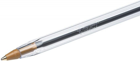 Bic Cristal Original Ballpoint Pens, Medium Point (1.0 mm), Blue, Box of 50 Every-Day Writing Pens with Clear Barrel