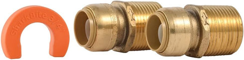 SharkBite 3/4 Inch Push-to-Connect x 1 Inch MNPT - High Flow Water Filter Installation Kit, 24660LF