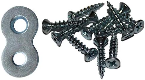 Heavy Duty Figure 8 Table Top Connector or Desk Top Fastener Clip, 20-Pack with Screws, 12 Gauge Steel