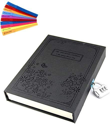 RayLineDo Black Vintage Hard Cover Jounrnal Dairy A5 Notebook 80Gsm Ruled With