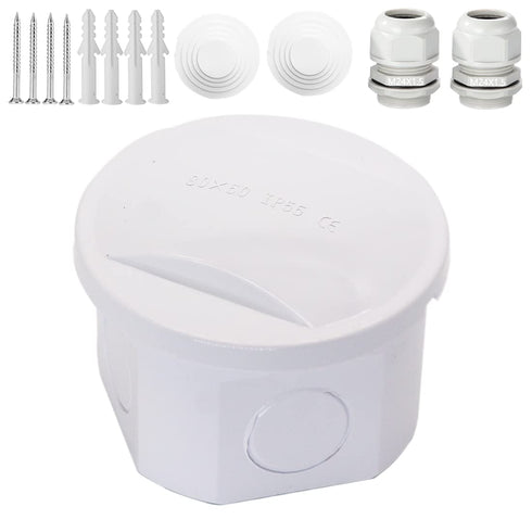 Junction Box, Zulkit Project Box with Reserved Holes, IP55 Waterproof Dustproof Electrical Box, White