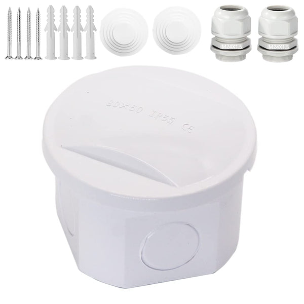 Junction Box, Zulkit Project Box with Reserved Holes, IP55 Waterproof Dustproof Electrical Box, White
