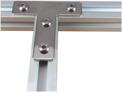 Aluminum Profile Connector Bracket Set, 2Pcs T Shape Connector, 8Pcs M5 T-Slot Nuts, for 6mm Slot 2020 Series