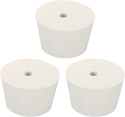 MECCANIXITY 3 Pieces Rubber Tapered Plug, 45mm to 56mm with Hole Test Tubes Bungs Stopper for Lab Home