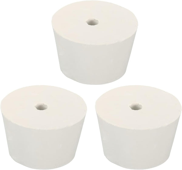 MECCANIXITY 3 Pieces Rubber Tapered Plug, 45mm to 56mm with Hole Test Tubes Bungs Stopper for Lab Home