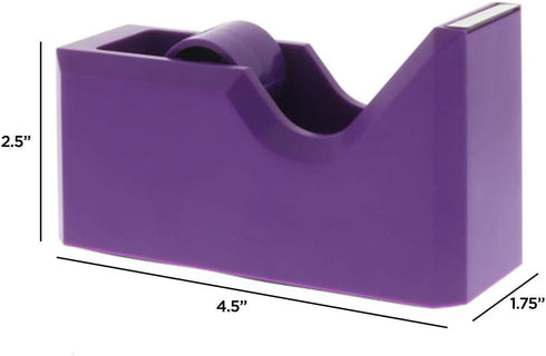 JAM PAPER Colorful Desk Tape Dispensers - Purple, Sold Individually