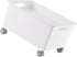 Cyrank 4 Rolling Crate, Portable Rolling Shopping Cart Movable PP Utility Crate Basket on Rotate Wheels for Clothes
