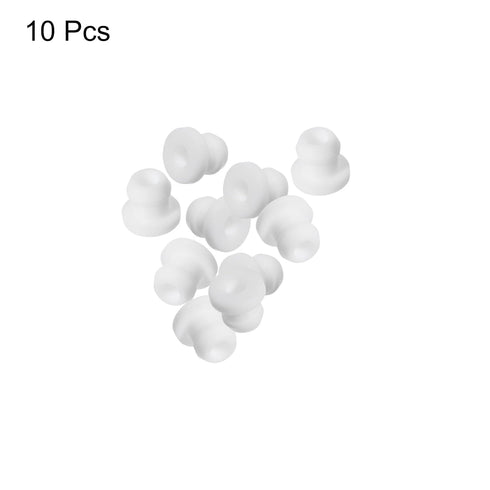 MECCANIXITY 10Pcs White Snap Rubber Grommet Hole Plug Mount, Dia 6.5mm ID 4mm H 9mm Seal for Electrical Box
