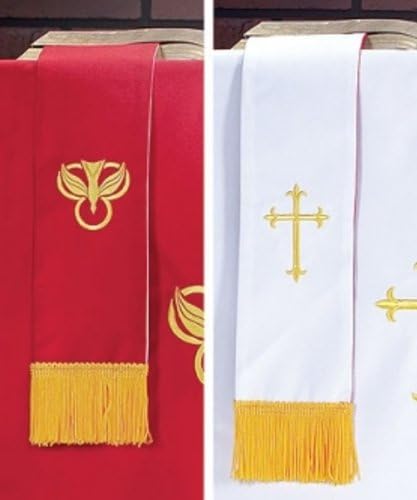 Bookmark with Cross: Red & White