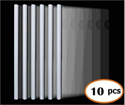 Plastic File Folder with Sliding Bar (10mm) Report Covers, 40 Sheet Capacity, 10 Pcs for A4 Size Paper