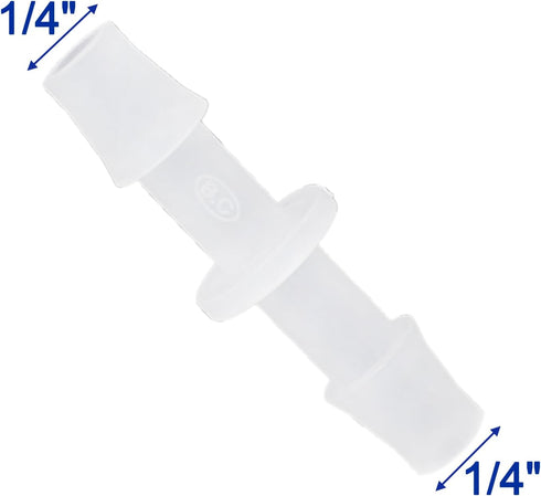 Plastic Hose Barb Fitting, 1/4" x 1/4" Pipe Connectors, Barbed Splicer Mender Joint Adapter Union Fitting, 6 Pcs by BUSY-CORNER