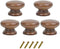 Metany 5PCS Round Wood Drawer Knob,Dresser Furniture Drawers 33mm Dia,Walnut Cabinet Pulls Handles