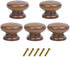Metany 5PCS Round Wood Drawer Knob,Dresser Furniture Drawers 33mm Dia,Walnut Cabinet Pulls Handles