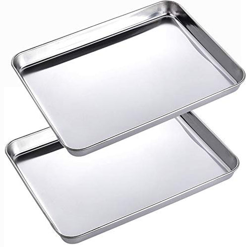 2 Pack Stainless Steel Tray Non Toxic Heavy Duty Thickening Pan for