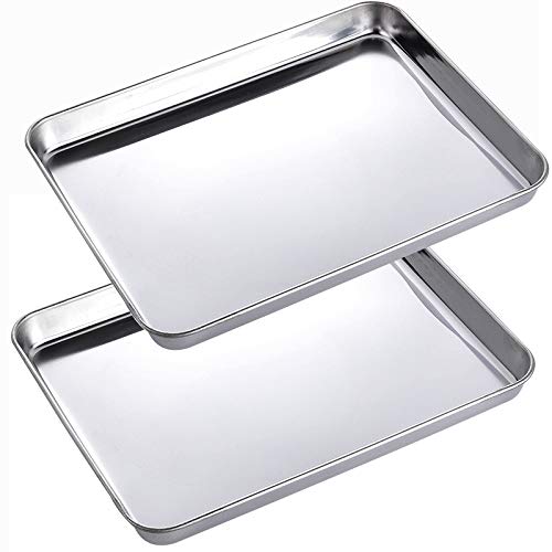 2 Pack Stainless Steel Tray Non Toxic Heavy Duty Thickening Pan for