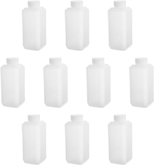 Othmro 10pcs 250ml Plastic Lab Chemical Reagent Bottles, Small Mouth Liquid Storage Containers