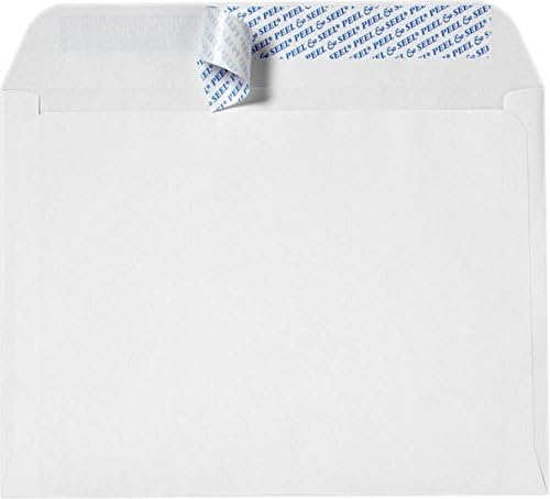 LUXPaper 9 x 12 Booklet Envelopes | White | 28lb. Text | Peel & Press | 50 Qty
