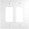 Questech Decor Double Rocker Light Switch Cover, 2-Gang Electrical Wall Plate, Decorative Bevel Edge, Bright White